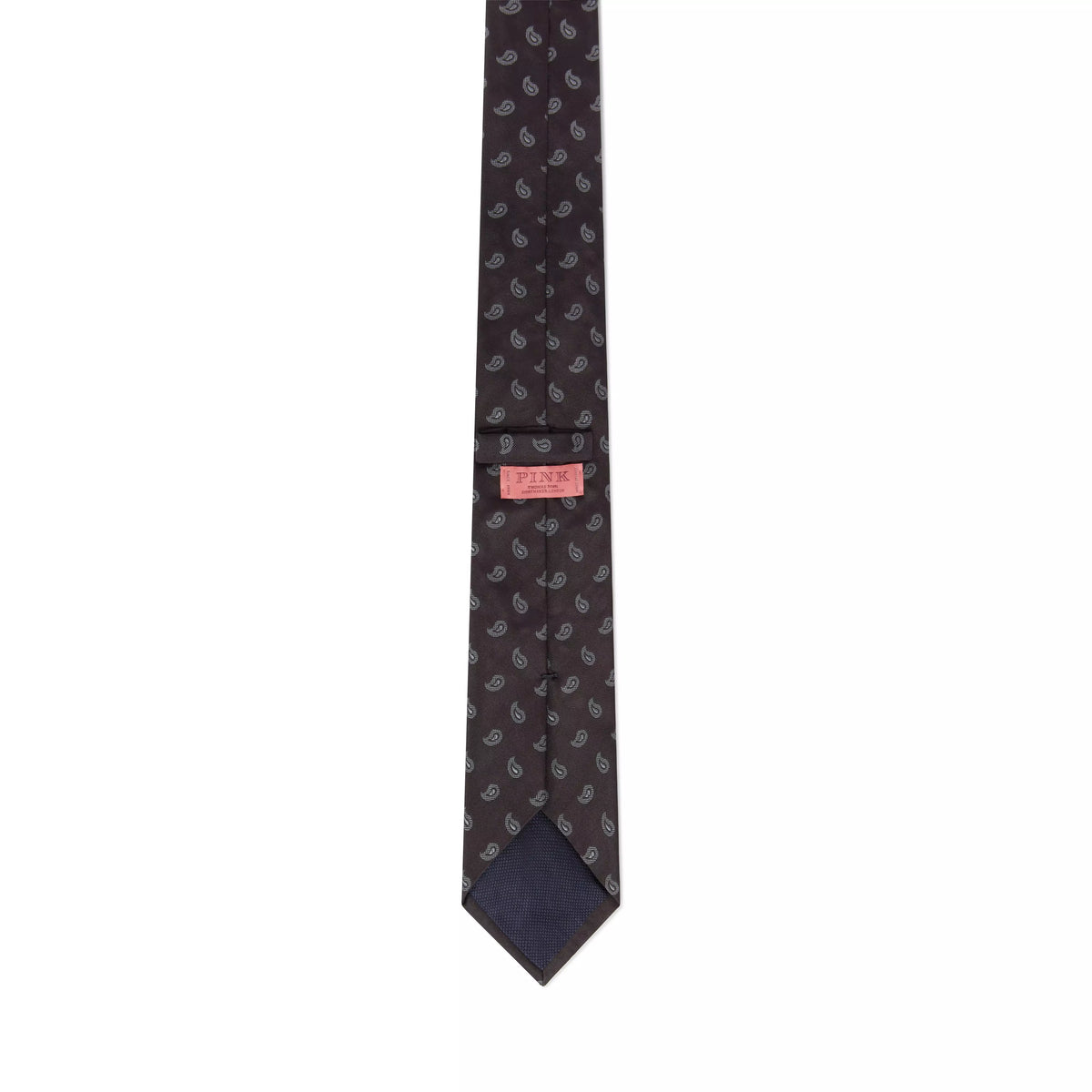 Black & Grey Paisley Motif Silk Woven Tie
