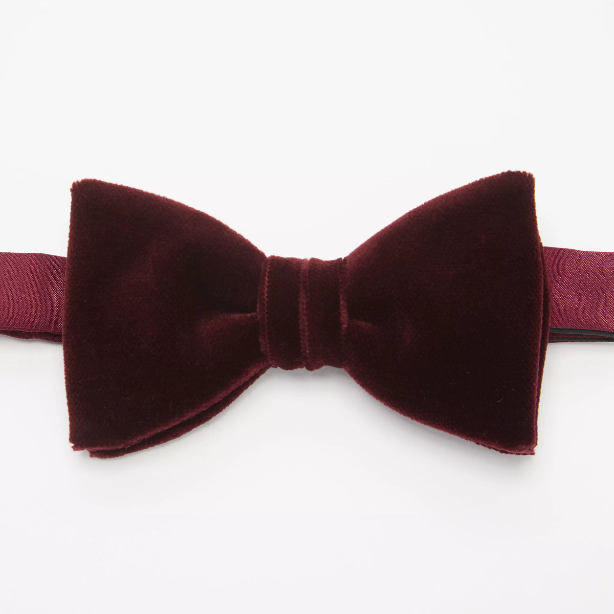 Burgundy Red Velvet Pre-Tied Bow Tie