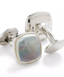 White Semi Precious Mother of Pearl Cufflinks