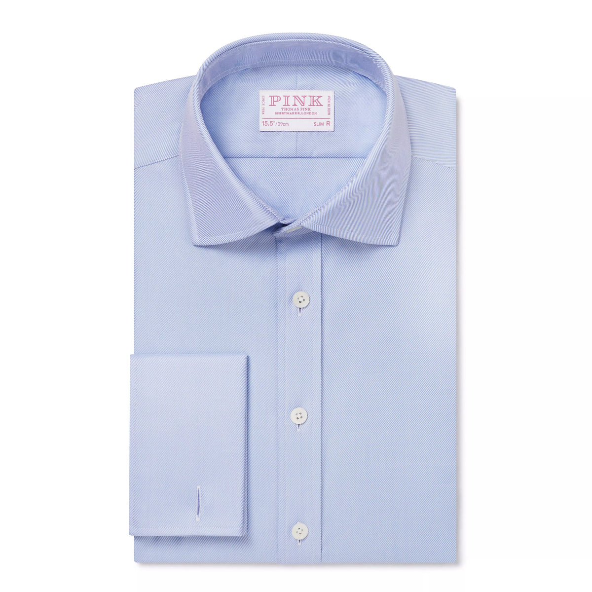 Pale Blue Slim Fit Double Cuff Royal Twill Formal Shirt