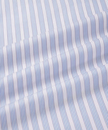 Pale Blue & White Classic Fit Formal Double Cuff Barbican Stripe Shirt