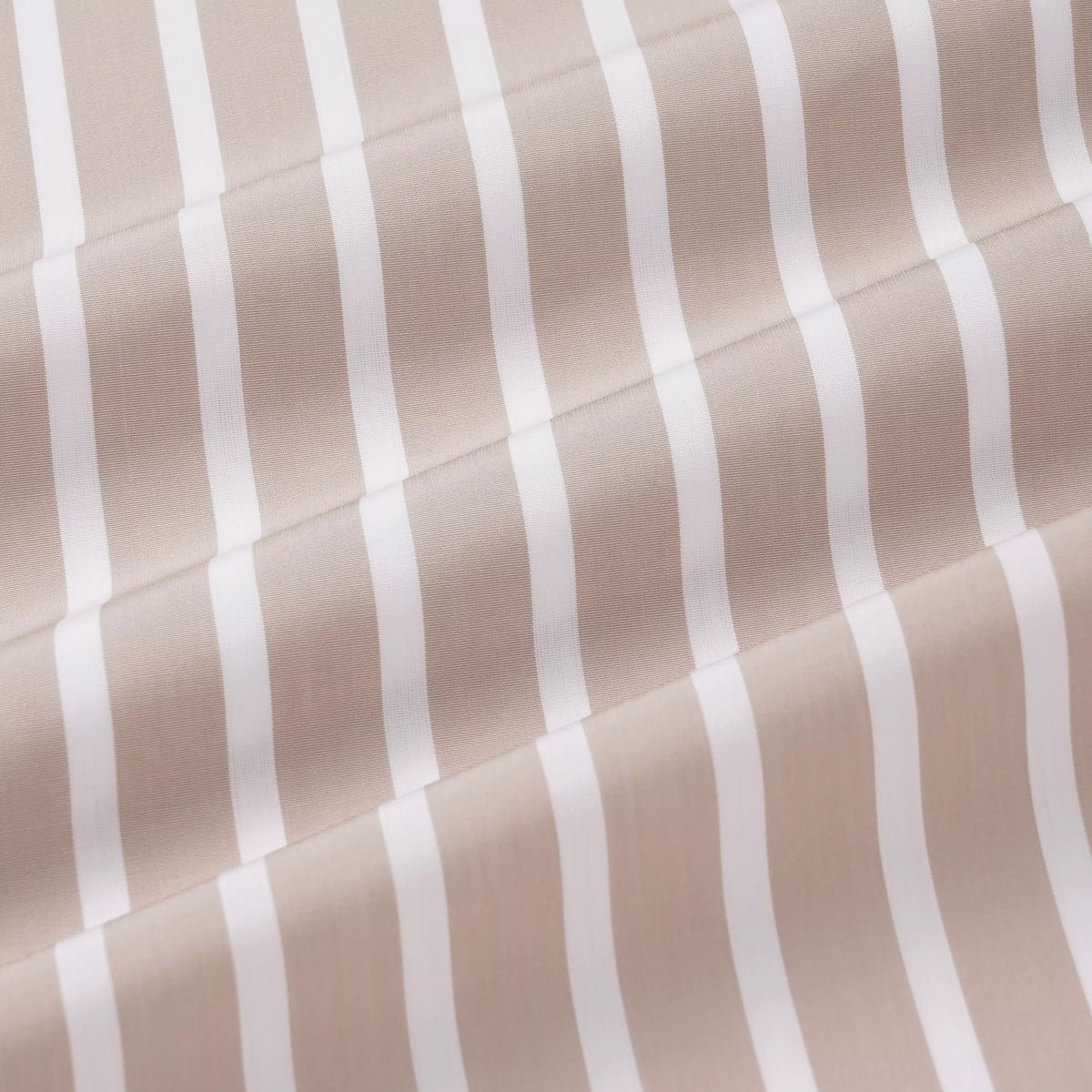 Beige & White Classic Fit Double Cuff Butcher Stripe Formal Shirt