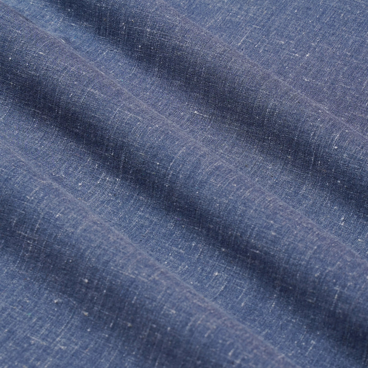 Blue Slim Fit Smart Casual Slub Cotton Shirt