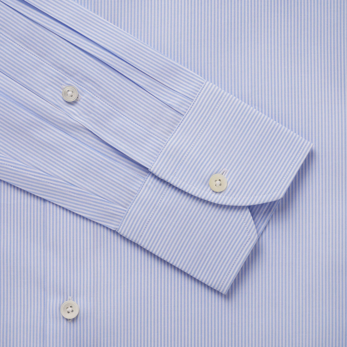 Sapphire Blue & White Slim Fit Panama Thin Stripe Formal Shirt